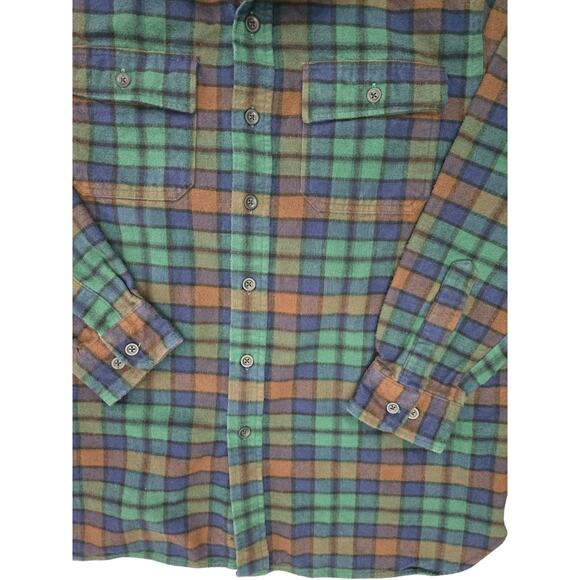 LL Bean Chamois Flannel Shirt Men's Large Button Up Traditional Fit Long Sleeve - Picture 2 of 7